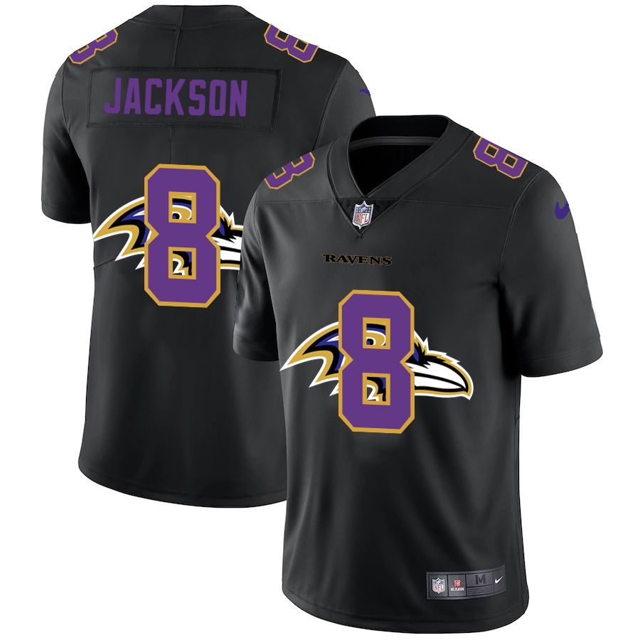 Men Baltimore Ravens 8 Jackson Black shadow Nike NFL Jersey